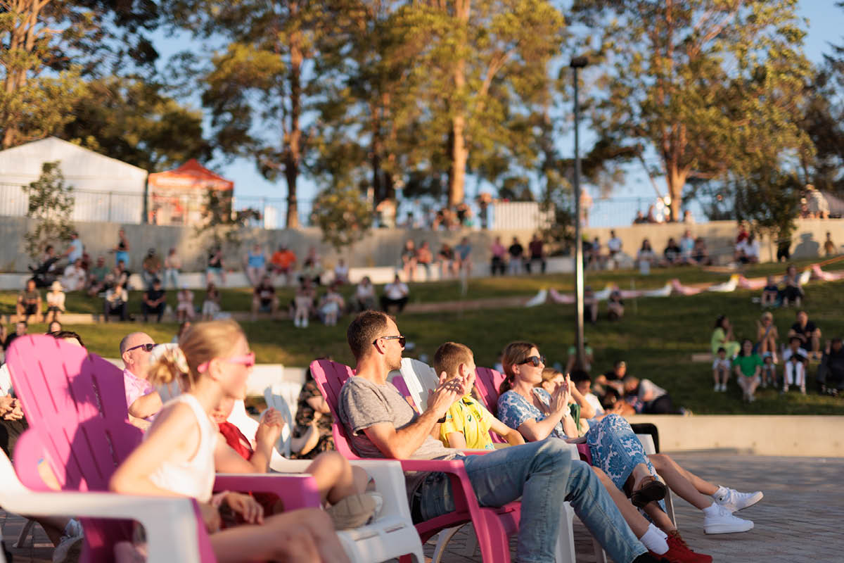 Crowds enjoy live performances at Real Festival in the new amphitheater at Tench Reserve