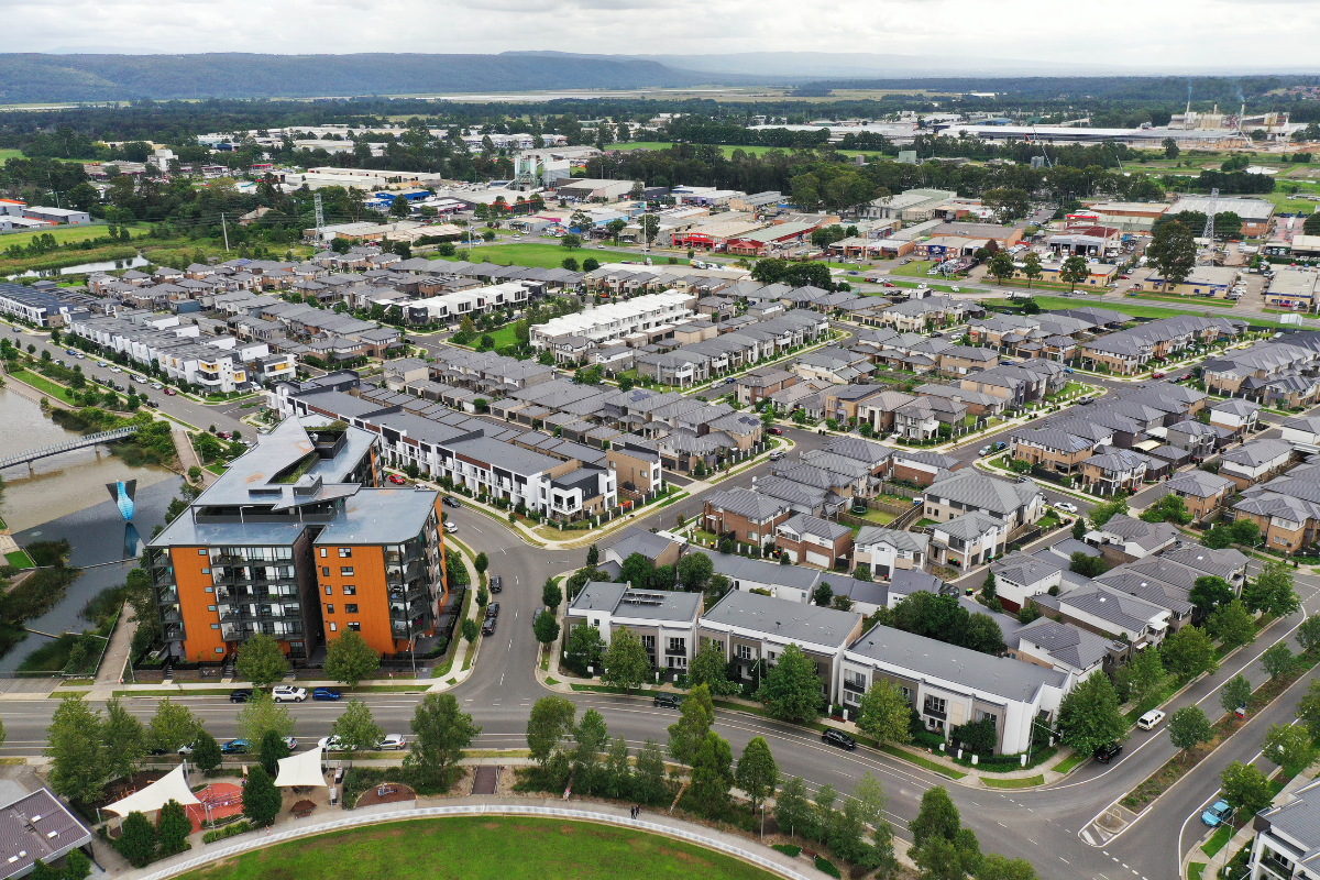 aerial view of housing estate